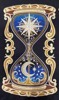 Day Night Hourglass Embroidery / (6.8" x 11.75") embroidered iron-on patch
