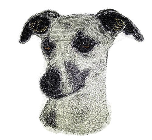 Amazing Dog Faces [ Whippet Dog Face] Embroidery Iron On/Sew Patch (3.92" x 4")[Made in USA]