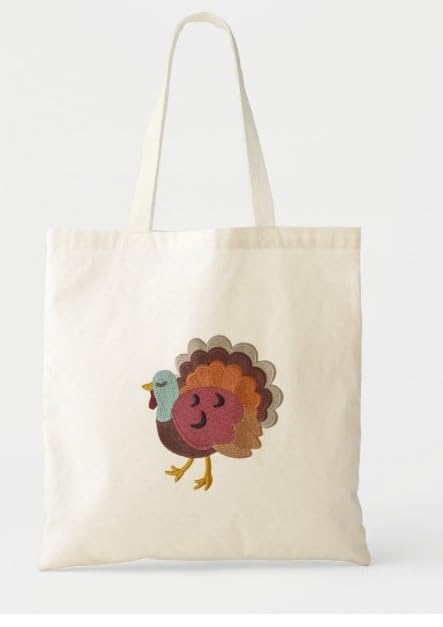 Happy Thanksgiving (Turkey Trot) Custom and Unique Embroidered Iron on/Sew Patch (4.87' x 5.21')