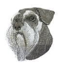 Schnauzer Dog Face (4" x 3.4") embroidered iron-on patch