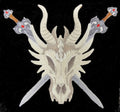 Dragon Skull (6.61" x 5.87") embroidered iron-on patch