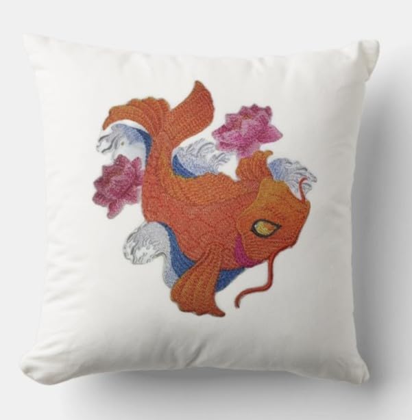 Nature's Bounty Beautiful Custom Fish Portraits [ Asian Koi Fish ] Embroidered Iron On/Sew Patch (6" x 5") Made in USA