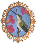 Hummingbird Cameo (5.75" x 4.75") embroidered iron-on patch