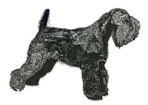 Amazing Custom Dog Portraits [Black Schnauzer ] Custom and Unique] Embroidered Iron on/Sew Patch (5" x 4") [Made in USA]