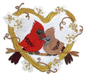Nature Weaved in Threads, Birds Kingdom [Cardinal Love Nest] [] / (6.75" x 5.9") [] embroidered iron-on patch