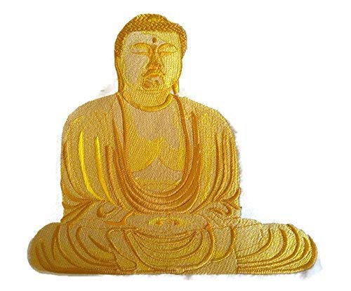 Parche bordado de Buda meditativo, personalizado y único, para planchar o coser [8,9" x 9,5"] [Hecho en EE. UU.]