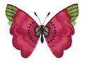 Watercolor Poppy Butterfly (6.6" x 4.82") embroidered iron-on patch