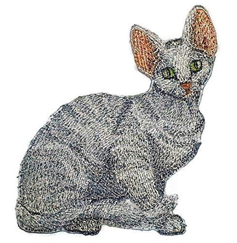 Impresionantes retratos de gatos personalizados [Gato Devon Rex] Parche bordado para planchar o coser [11,4 cm x 10,8 cm] Hecho en EE. UU.