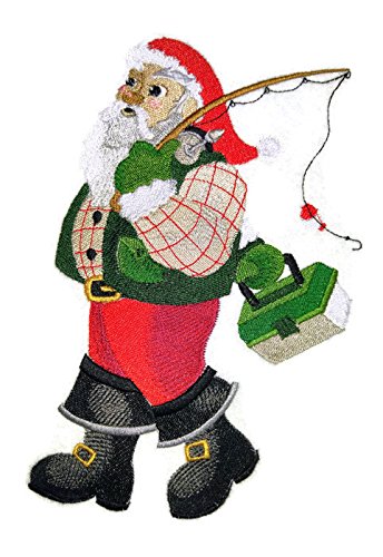Catch A Little Christmas [Santa] Embroidered Iron on/Sew Patch (5.85" x 8.22") [Made in USA]