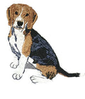 Beagle (5.5" x 4.7") embroidered iron-on patch