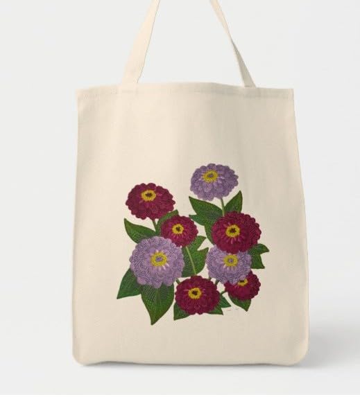 Parche bordado para planchar o coser con diseño de flor de zinnia de Beyond Vision (14 cm de ancho x 14 cm de alto)