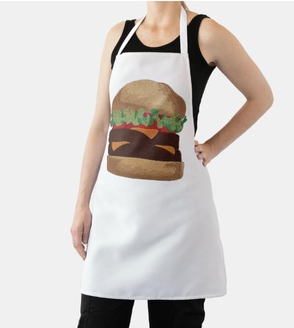 Lets go Outback for BBQ Apron Design [Cheeseburger Fantasy ] Embroidered Iron On/Sew Patch (5.28" x 4.86") Made in USA