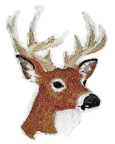 BeyondVision Nature Weaved in Threads, Amazing Animal Kingdom [Deer Face] [Custom and Unique] Embroidered Iron on/Sew Patch (5" x 3.8") [Made in USA]
