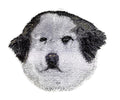 Great Pyrenees Dog Face (4" x 4") embroidered iron-on patch