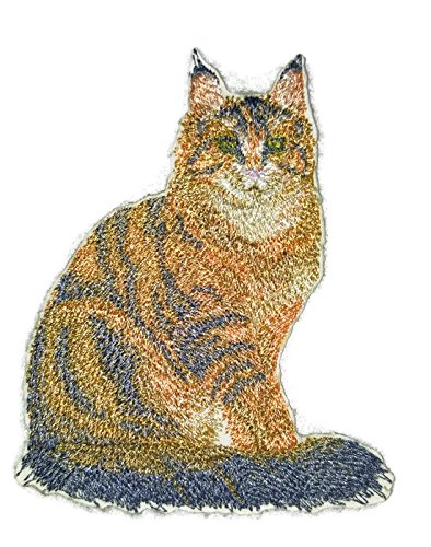 Amazing Custom Cat Portraits [Maine Coon Cat] Embroidered Iron On/Sew Patch (4.5" x 3.5") Made in USA]