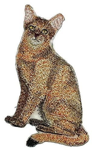 Impresionantes retratos de gatos personalizados [Gato abisinio] Parche bordado para planchar o coser [7,6 cm x 11,4 cm] Hecho en EE. UU.