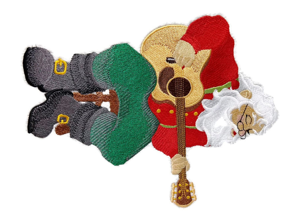 Beyond Vision Merry Christmas [Merry Christmas Music Santa Claus ] Embroidered Iron on/Sew Patch (6.92" x 9") [Made in USA]