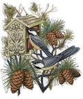 Nature weaved in threads, Birds Kingdom [Chickadee Enchantment] [] / (7" x 5.85") [] embroidered iron-on patch