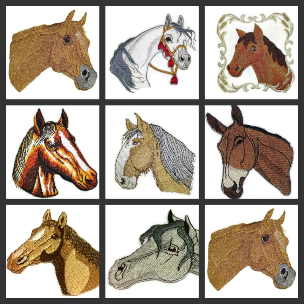 BeyondVision Custom and Unique Horse Face [Shire Horse Face] Embroidered Iron On/Sew Patch (5" x 5") Made in USA