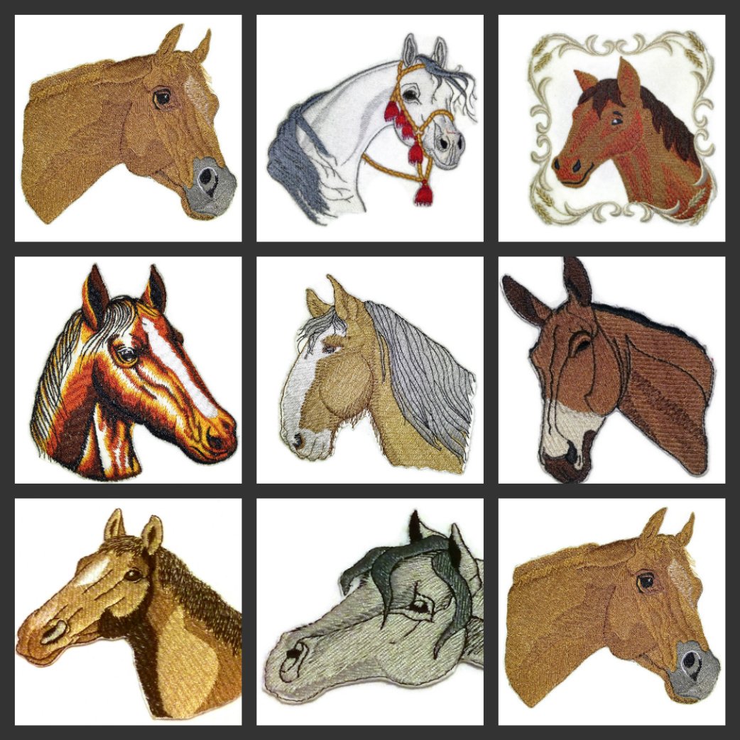 BeyondVision Custom and Unique Horse Face [Shire Horse Face] Embroidered Iron On/Sew Patch (5" x 5") Made in USA