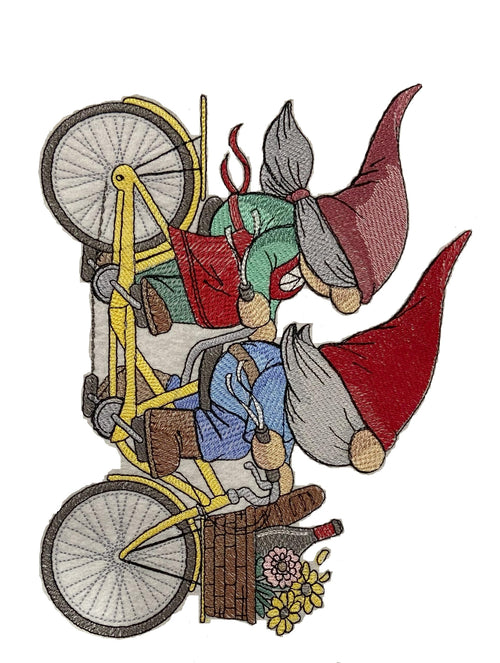 Parche bordado para planchar o coser de Gnomos de Aventuras en Bicicleta Personalizado Beyond Vision [21,76 cm de ancho x 17,3 cm]