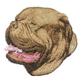 Dogue de Bordeaux Dog Face (4" x 4") embroidered iron-on patch