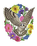 Nature Weaved in Threads, Birds [Woodland Whimsy Owl Oval [] / (7.12" x 5.85") [] embroidered iron-on patch