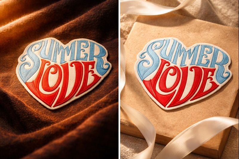 Summer Love Embroidered Patch 7.8 x 6.69 Inch Felt Iron On or Sew On – Handmade USA Statement Appliqué