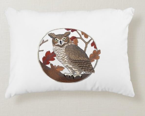 Beyond Vision Custom Great Horned Owl in Autumn Embroidered Iron on/Sew Patch (7.09" x 6.85")