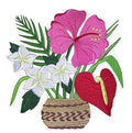 Aloha Bouquet / (7.8" x 7.6") [] embroidered iron-on patch