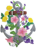 Ocean Calling [ Anchor Blooms ] / (5.9" x 5.8") ] embroidered iron-on patch