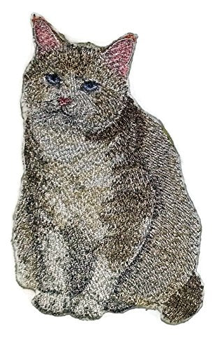 Impresionantes retratos de gatos personalizados [Gato Ángel] Parche bordado para planchar o coser [11,4 cm x 8 cm]