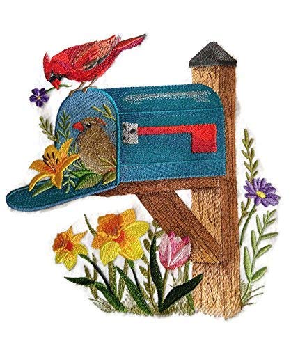 Nature Weaved in Threads, Amazing Birds Kingdom [Songs of Spring Mailbox] [Custom and Unique] Embroidered Iron on/Sew Patch (7.79" x 7.46") [Made in USA]