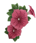 Bloom Petunia Flower (5.41" x 6.14") embroidered iron-on patch