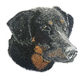 Doberman Pinscher Dog Face (4" x 3.7") embroidered iron-on patch