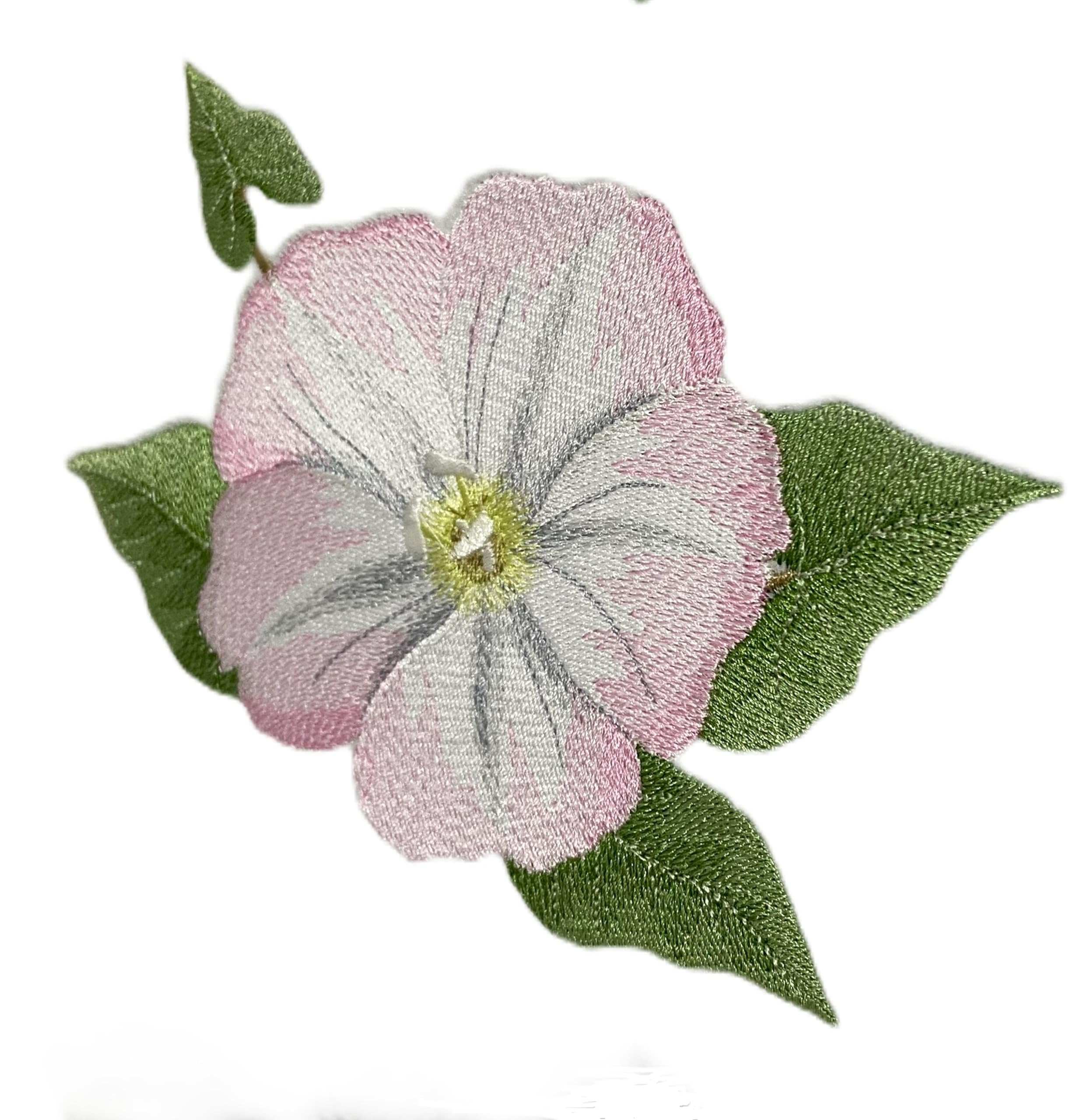 Iris Flower Field Bindweed Embroidered Iron on/Sew Patch (7.45" x 5.86")