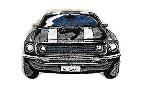 Classic Cars Collection [Mustang Boss Black] [American Automobile History in Embroidery] Embroidered Iron On/Sew Patch (5" x 3.4") Made in USA]