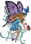 Lady of The Butterflies (6.83" x 10") embroidered iron-on patch