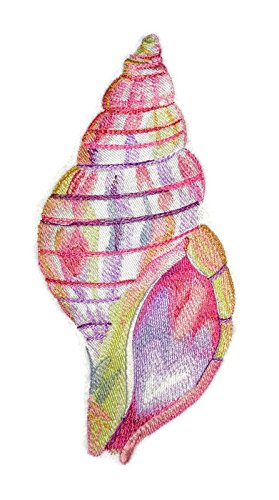 Ocean Calling Custom and Unique Sea Shell [ Tulip Shell in Watercolor ] Embroidered Iron On/Sew Patch (4.65" x 7.78") Made in USA]