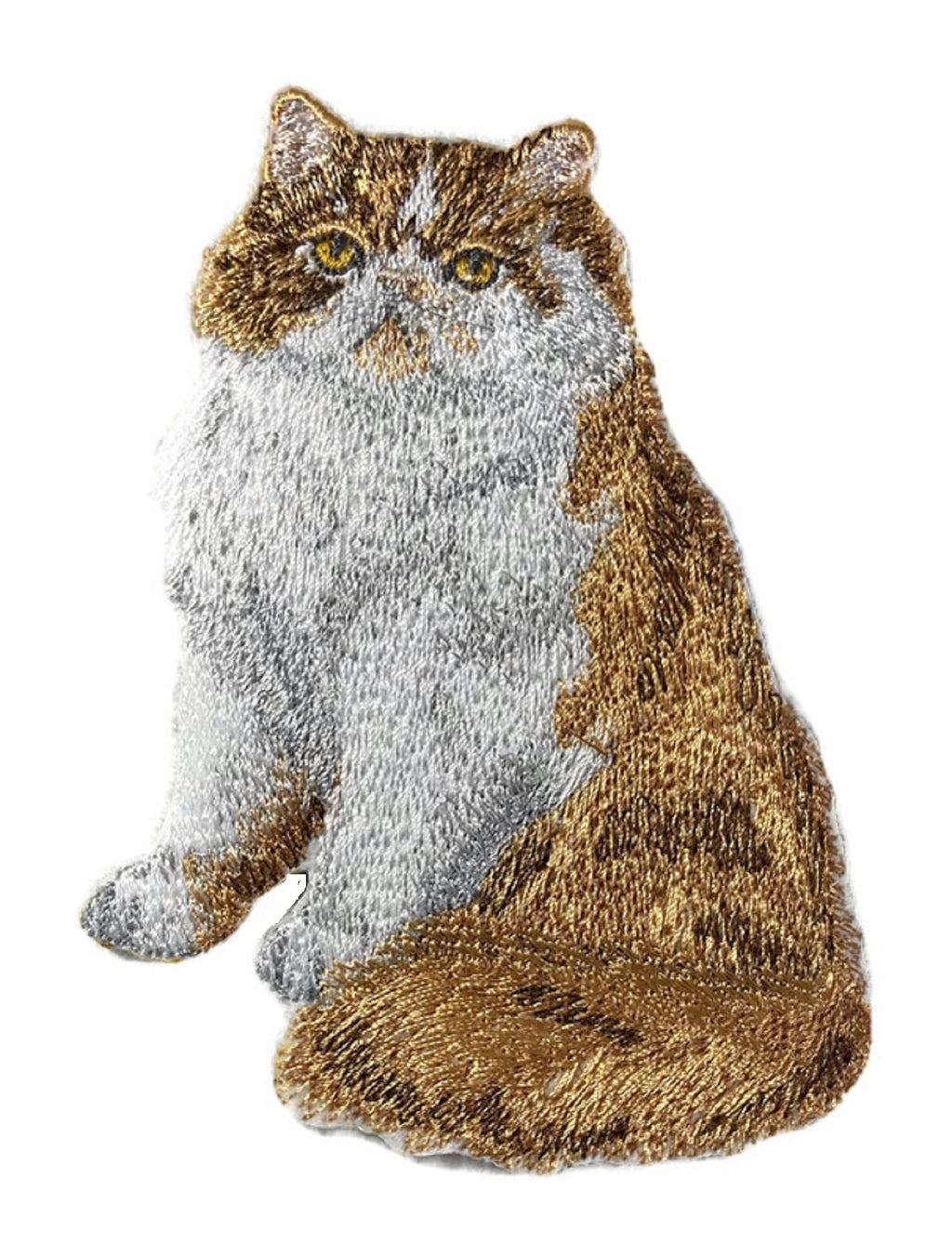 Amazing Custom Cat Portraits [Red and White Persian Cat ] Embroidered Iron On/Sew Patch (4.5" x 4") Made in USA]