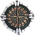 Ocean Calling [ Mariner's Compass ] / (5" x 5.16") embroidered iron-on patch