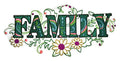 Family with Vintage Flower Fade (10.58" x 4.9") embroidered iron-on patch