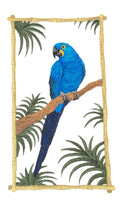 Hyacinth Macaw Panel (5.41" x 9.44") embroidered iron-on patch