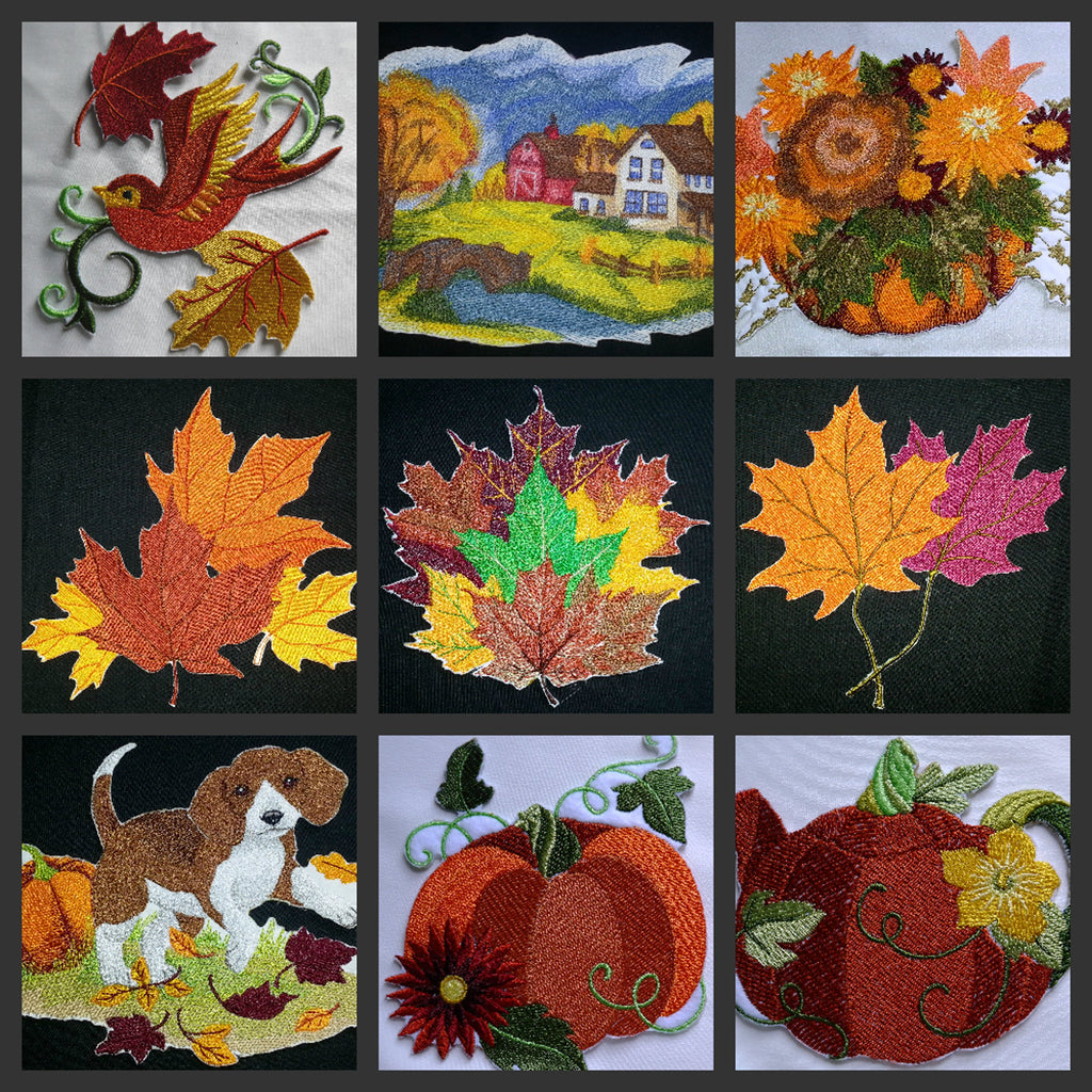 BeyondVision Custom and Unique Autumn [ Swallow in Leaves ] Embroidered Iron on/Sew Patch [4.84x *5.84"] [Made in USA]