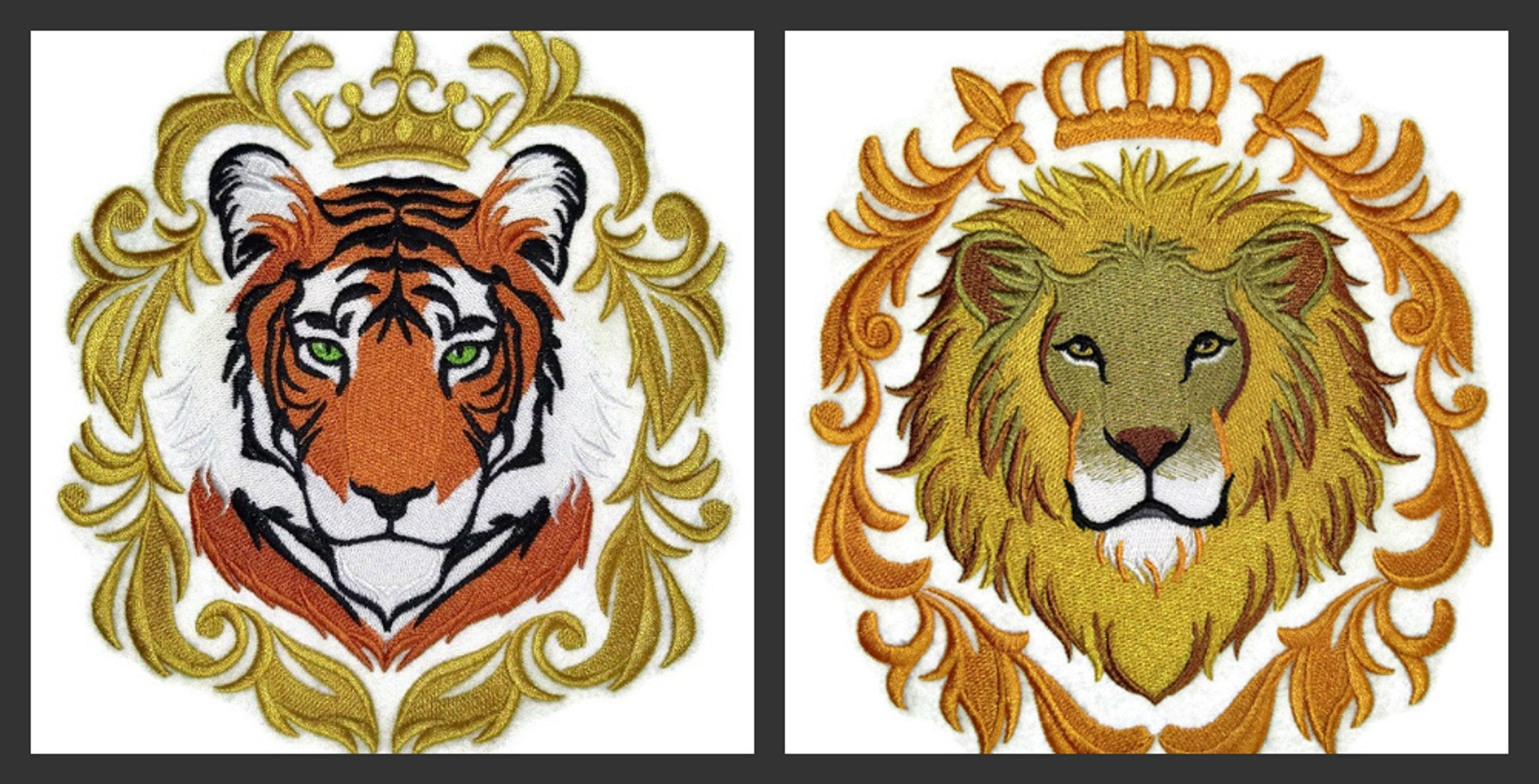 Naturaleza entretejida en hilos, asombroso reino animal [León Poderoso] [Personalizado y único] Parche bordado para planchar o coser [6,65" x 7,8"] [Hecho en EE. UU.]
