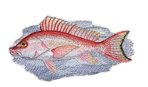 BeyondVision Nature's Bounty Beautiful Custom Fish Portraits [ Red Snapper Fish ] Embroidered Iron On/Sew Patch (6.5" x 3.5") Made in USA