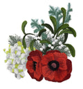 Poppies Bloom (5.6" x 5.2") embroidered iron-on patch