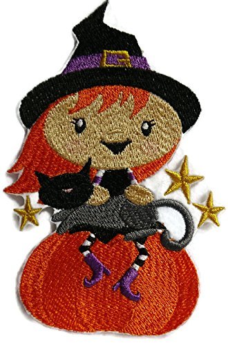 Set of 3 Spooky Jack-o'-Lantern & Autumn Scarecrow Embroidered Patches | Iron-On or Sew-On DIY Trick-or-Treat Candy Bag & Jacket Appliques Component