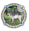 Gray Wolf Shield (7" x 7") embroidered iron-on patch
