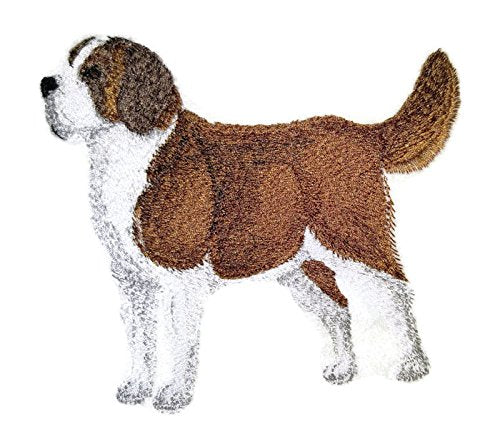 Amazing Custom Dog Portraits [St. Bernard] Embroidered Iron On/Sew Patch (5" x 4.5")[Made in USA]